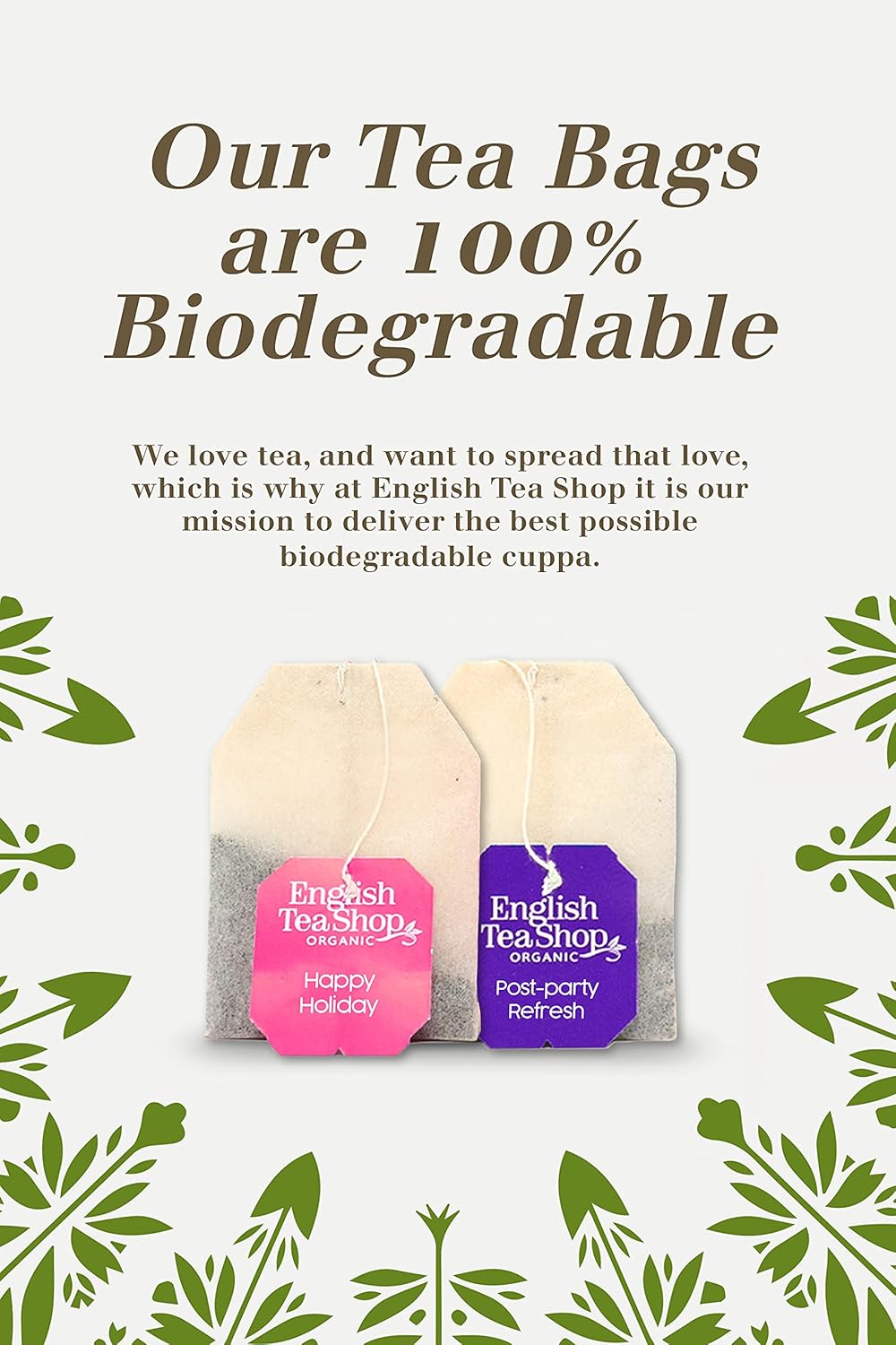 English Tea Shop Organic Premium Holiday Collection Holly Green Gift Tin 36 Tea Bag Sachets - 6 Different Flavours : Amazon.co.uk: Grocery