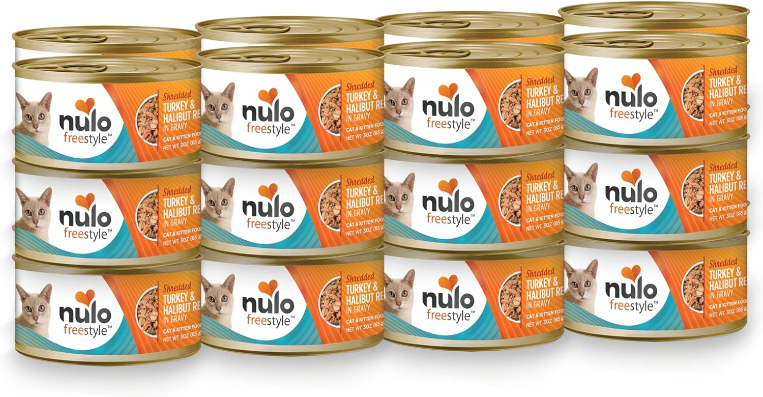 Nulo Freestyle Cat & Kitten Shredded Wet Canned Food, Premium All Natural Grain-Free Wet Cat Food, Protein-Rich With Omega 6 And 3 Fatty Acids To Support Skin Health And Soft Fur- 3 Ounce (Pack Of 24)