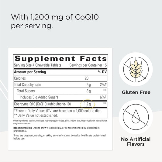 Integrative Therapeutics Vitaline Coq10 300 Mg - Heart And Brain Health Support Supplement* - Maple Nut Flavor - 60 Chewable Wafers