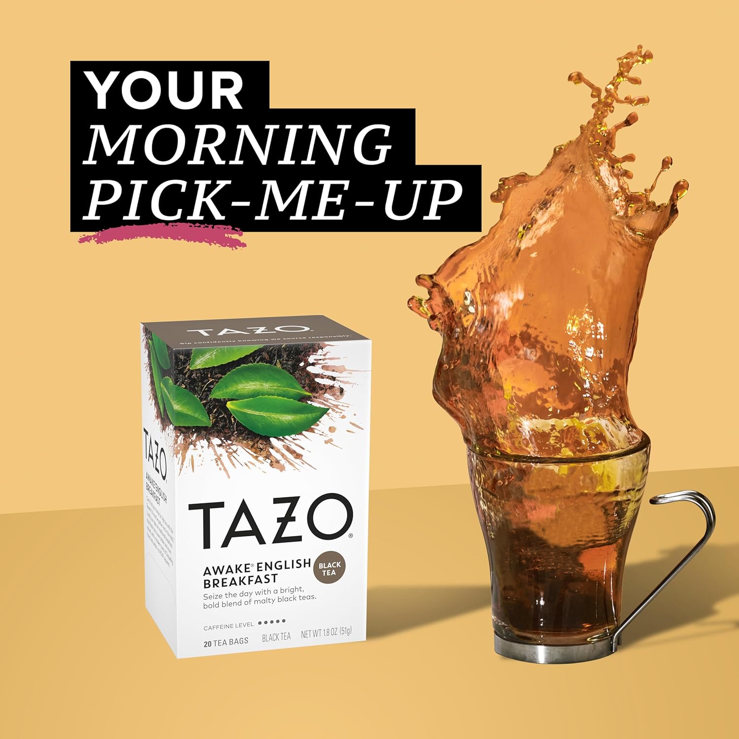 TAZO Tea Bags, Black Tea, Regenerative Organic Awake English Breakfast Tea, 16 Count (Pack of 6) : Grocery & Gourmet Food