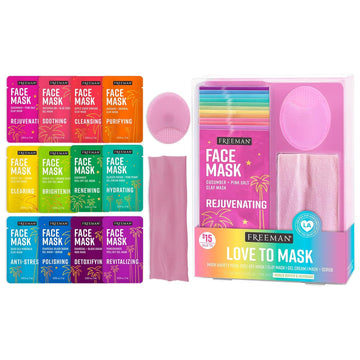 Freeman 4 Piece Moisture Mask Face Set, Hydrating Face Masks & Under Eye Mask For Puffy Eyes, Hydrogel Masks For Dry Skin, Hyaluronic Acid, Travel-Friendly, Vegan & Cruelty Free Skincare