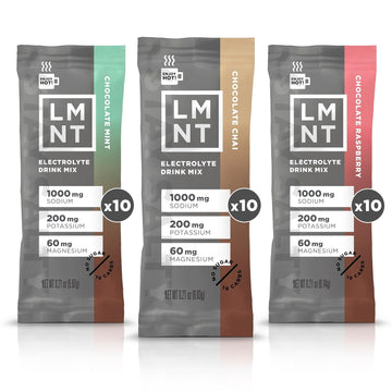 Drink Lmnt Lmnt Hot Chocolate & Coffee Mixer - Medley (Mint,Chai,And Raspberry) Salt Electrolytes | Hydration Powder Packets No Sugar Or Artificial Ingredients Keto Paleo Friendly 30 Sticks