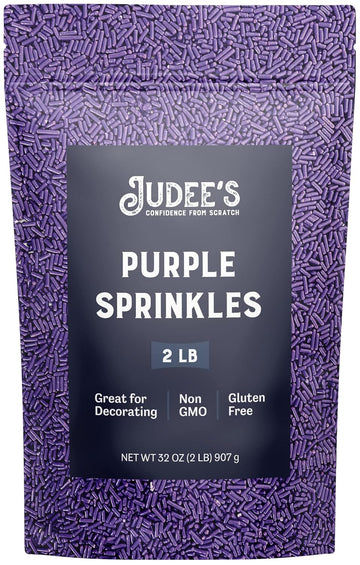 Judee's Purple Sprinkles 2 lb - Gluten-Free and Nut-Free - Brighten Up Your Baked Goods - Great for Cookie and Cake Decoration - Use for Baking and as Dessert and Ice Cream Toppings