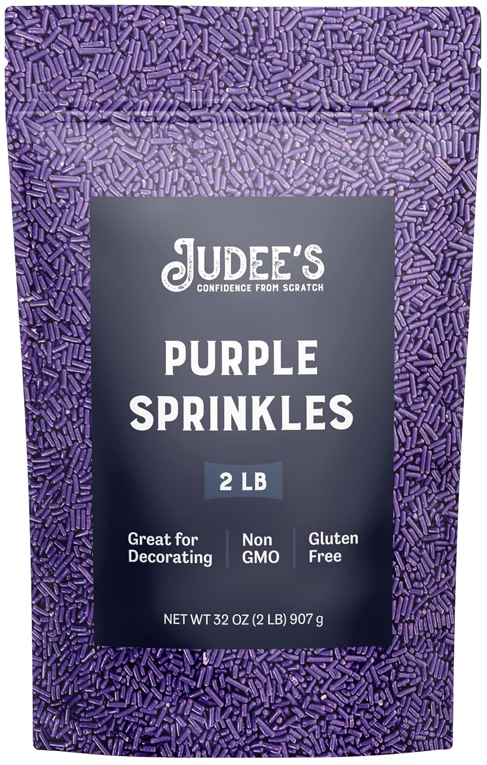 Judee'S Purple Sprinkles 2 Lb - Gluten-Free And Nut-Free - Brighten Up Your Baked Goods - Great For Cookie And Cake Decoration - Use For Baking And As Dessert And Ice Cream Toppings