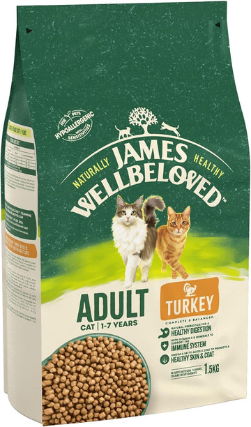 James Wellbeloved Adult Turkey 1.5 kg Bag, Hypoallergenic Dry Cat Food?03JW20