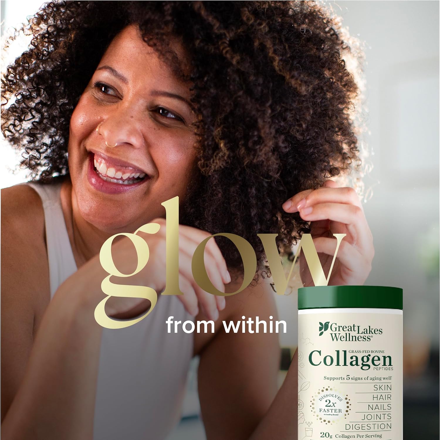 Great Lakes Wellness Collagen Peptides Powder For Skin, Hair, Nails, Joints & Digestion - Vanilla Flavored - Quick Dissolve Hydrolyzed, Non-Gmo, Kosher - 10 Oz : Health & Household