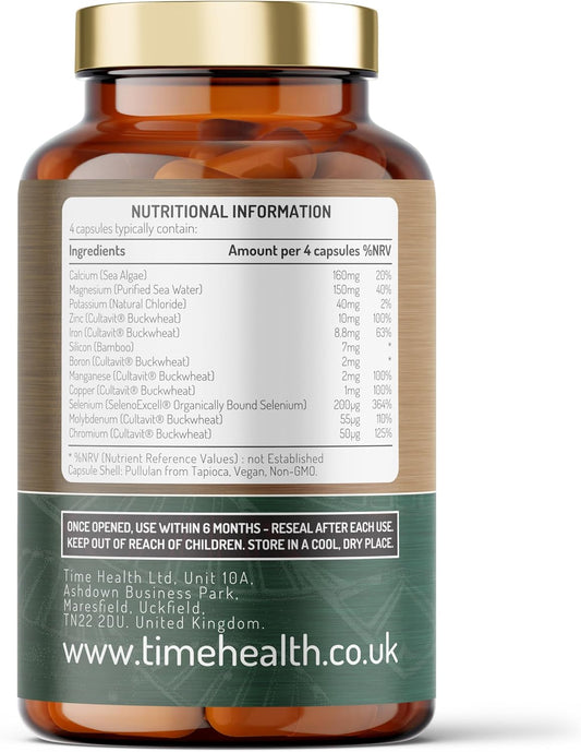 Daily Multi Mineral - Natural Source & Plant-Derived - Contains Ionic And Trace Minerals - Zero Additives - Uk Manufactured - Pullulan (180 Capsule Bottle)