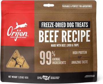 Orijen® Freeze Dried Dog Treats, Grain Free, High Protein, Raw Animal Ingredients, Ranch-Raised Beef, 3.25Oz