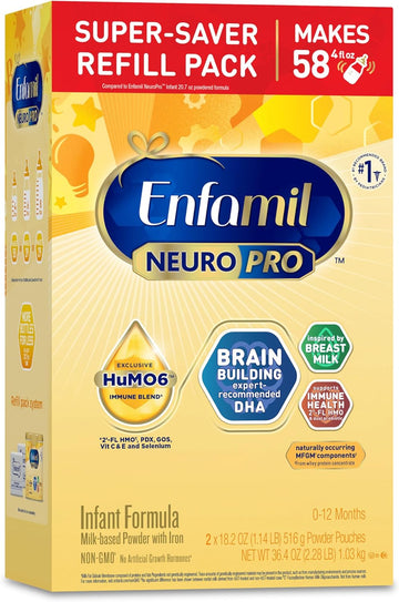 Enfamil Neuropro Baby Formula, Mfgm* 5-Year Benefit, Expert-Recommended Brain-Building Omega-3 Dha, Exclusive Immune Supporting Humo6 Blend, Infant Formula Powder, Baby Milk, 36.4 Oz