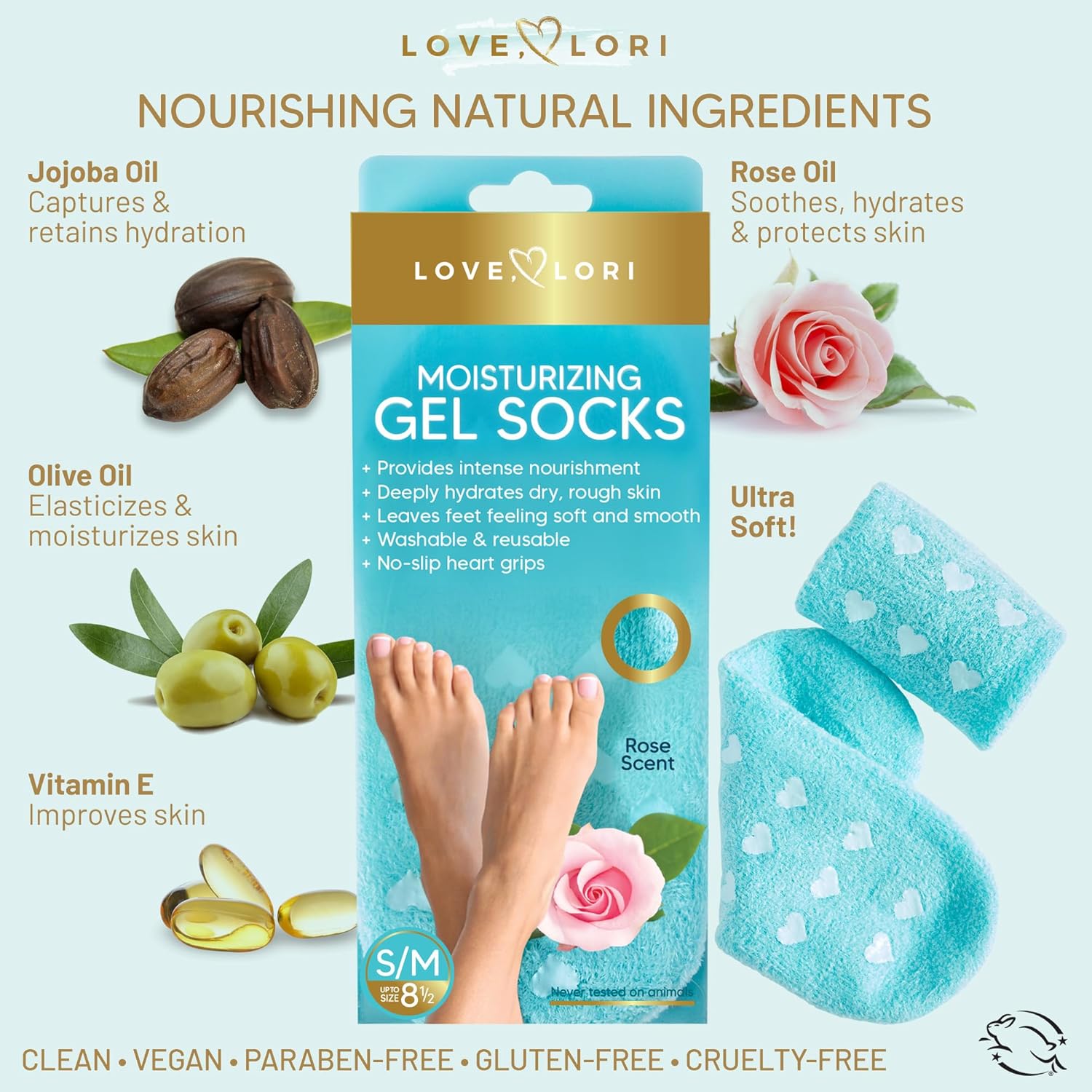 Premium Quality Moisturizing Socks - Silicone Socks for Dry Feet Treatment (Up to Size 8.5) Gifts for Women, Gel Socks : Beauty & Personal Care