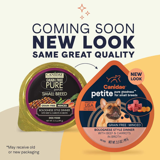 Canidae Pure Petite Small Breed Dog Cup Minced With Beef & Carrots (12 Pack), 3.5 Oz