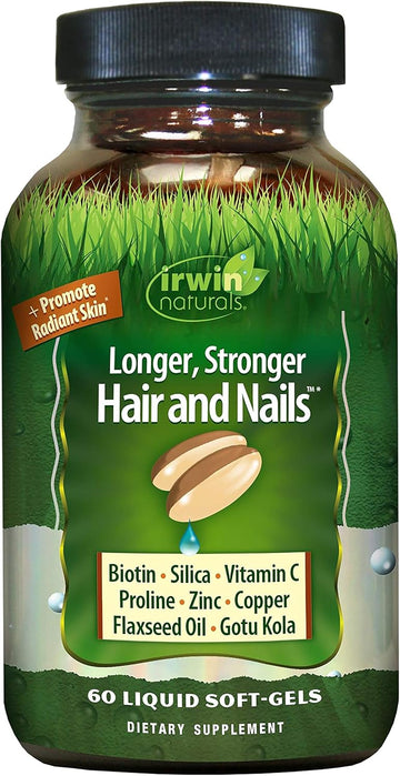Healthy Skin & Hair Plus Nails By Irwin Naturals, Nutrient Rich, Provides Shine And Strength, 60 Liquid Softgels