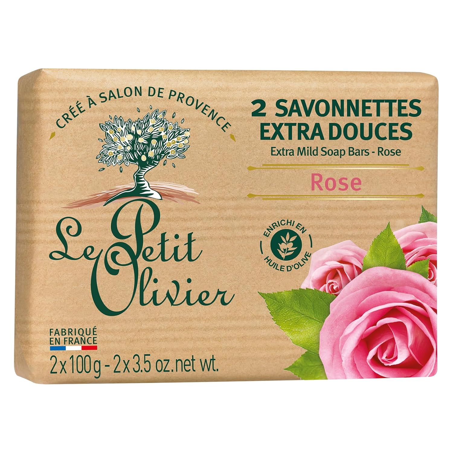 Extra Mild Soaps, Rose, 2 X 3.5 Oz - Enriched With Olive Oil And Natural Extracts - Cruelty-Free And Paraben-Free - Mild - Hypoallergenic Bath Soap - Natural Soap For Sensitive Skin