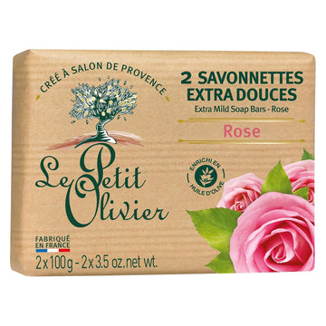 Extra Mild Soaps, Rose, 2 X 3.5 Oz - Enriched With Olive Oil And Natural Extracts - Cruelty-Free And Paraben-Free - Mild - Hypoallergenic Bath Soap - Natural Soap For Sensitive Skin