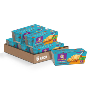 Annie'S Real Aged Cheddar Microwave Mac And Cheese With Gluten Free Pasta Cups, 2 Ct, 4.02 Oz (Pack Of 6)