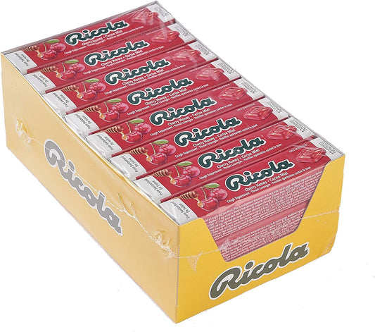 Ricola Cherry Herbal Cough Suppressant Throat Drops, 9 ct Stick (Case of 20)