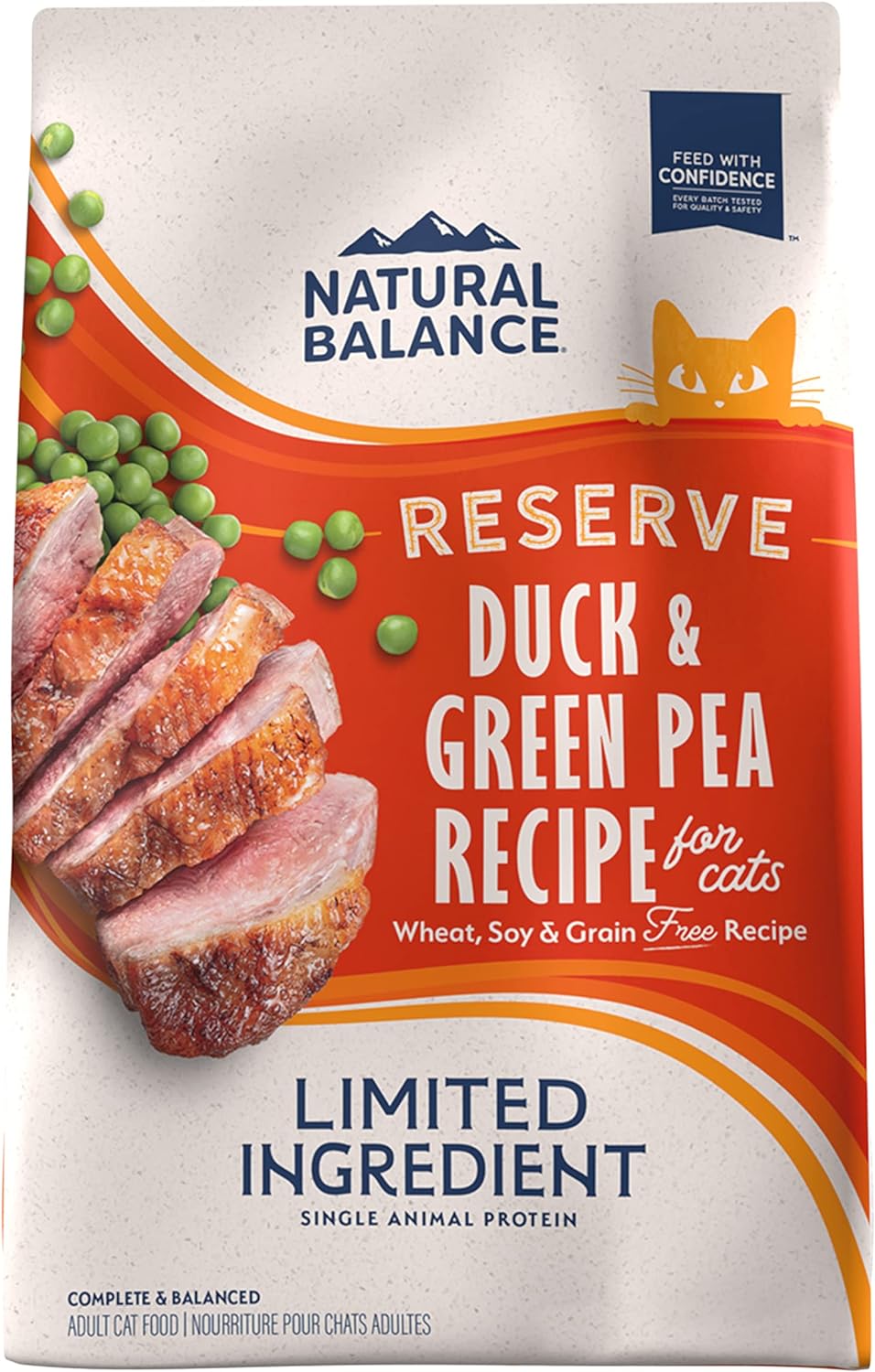 Natural Balance Limited Ingredient Adult Grain-Free Dry Cat Food, Reserve Duck & Green Pea Recipe, 10 Pound (Pack Of 1)