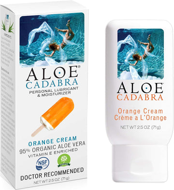 Aloe Cadabra Flavored Personal Lubricant Organic Passion Lube for Women, Men & Couples, Orange Cream 2.5 Ounce