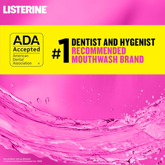 Listerine Smart Rinse Anticavity Fluoride Mouthwash, Pink Lemonade, 16.9 Fl. Oz (Pack Of 6)