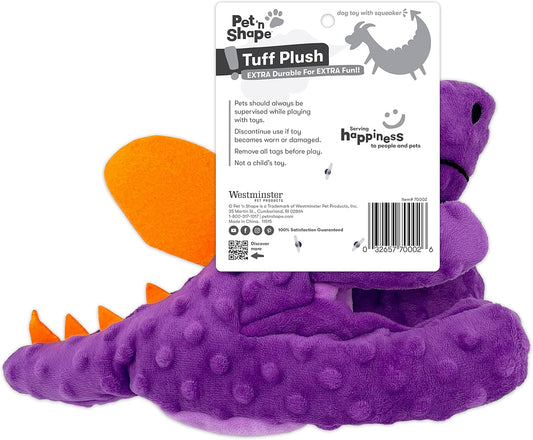 Pet 'N Shape Tuff Plush Dragon Dog Toy With Stuffing