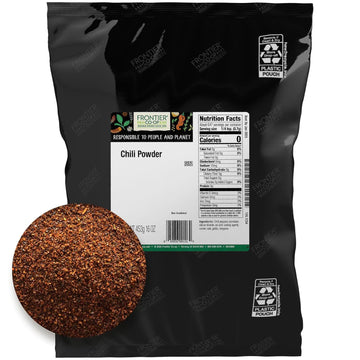 Frontier Co-Op Chili Powder Blend, Traditional (No Salt), Kosher, Salt-Free, Non-Irradiated | 1 Lb. Bulk Bag