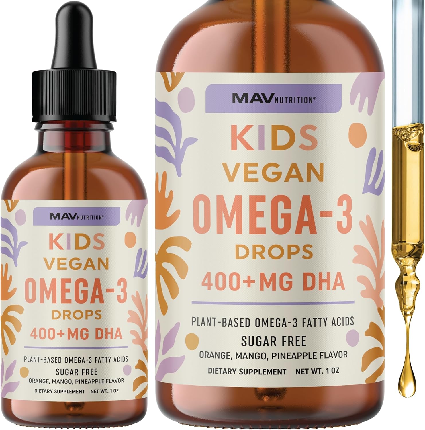 Vegan Omega 3 Liquid Drops For Kids With Algae Oil & Vegan Dha | Immune, Eye, Brain & Joint Support For Children Age 2+ | 410Mg Dha & 430Mg Omega 3 | Non-Gmo, Third-Party Tested | 1 Fl Oz, 30 Servings