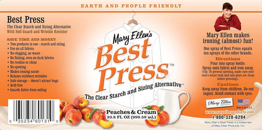 Mary Ellen Products 60131 Best Press Spray Ironing Starch, Peaches N Cream, 33.8-Ounce