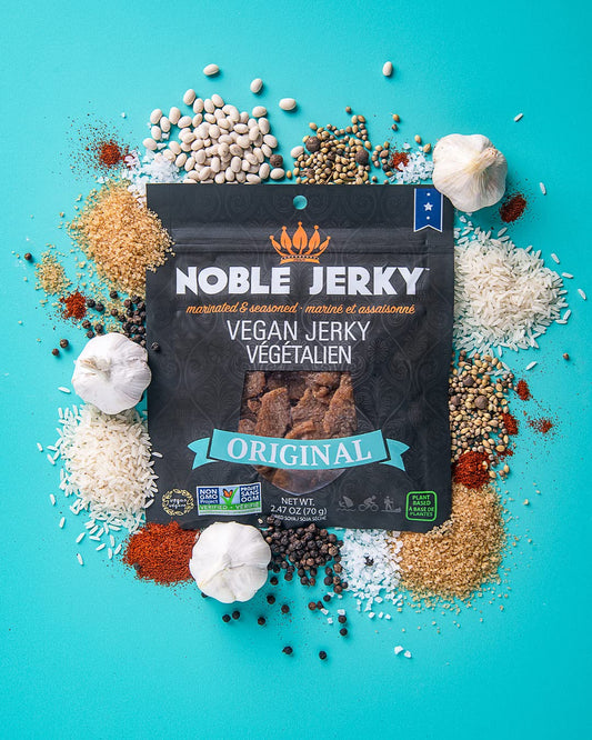 Noble Jerky - Vegan Jerky Snack, Vegetarian, 2.47 Oz Bags, (3 Bags)