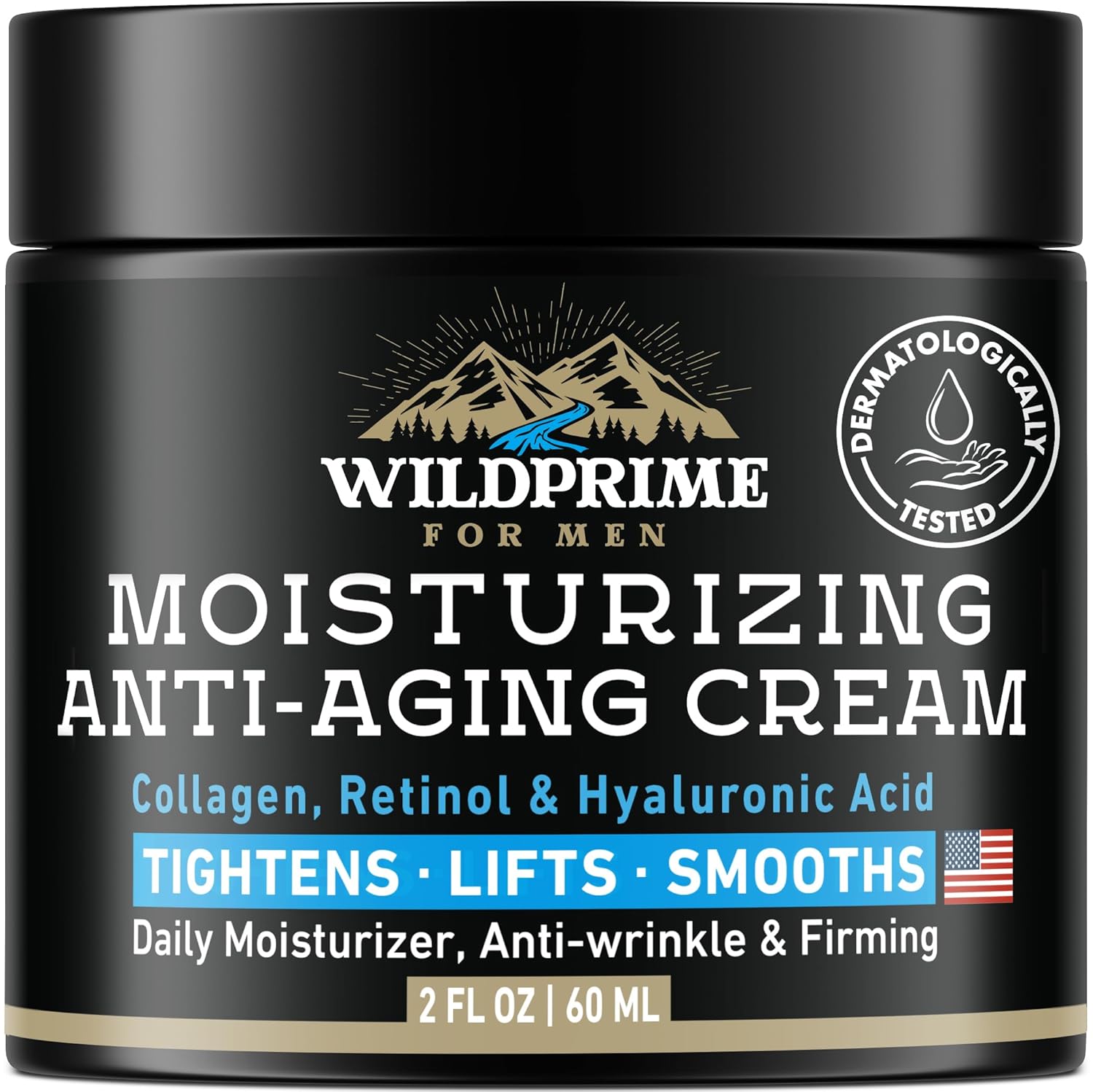 Men'S Face Moisturizer Cream - Anti Aging & Wrinkle - Made In Usa - Collagen, Hyaluronic Acid, Vitamins E & A, Avocado Oil - After Shave Lotion - Age Facial Skin Care, Day & Night Moisturizing, 4 Oz