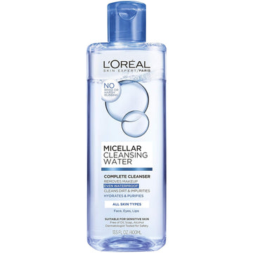 L'Oreal Paris Skincare Micellar Cleansing Water Complete Cleanser To Remove Makeup, Gentle Cleanser, Makeup Remover, 13.5 Fl Oz