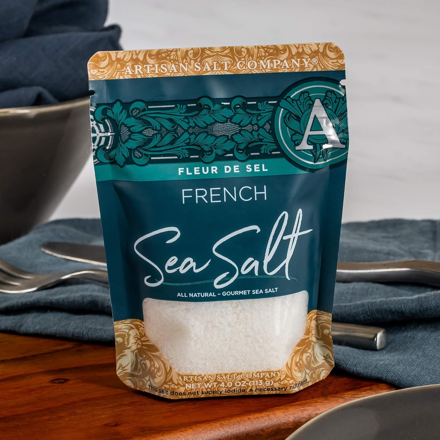 Artisan Salt Company Pacific Blue Kosher Flake Sea Salt, Zip-Top Pouch, 2.5 Ounce : Grocery & Gourmet Food