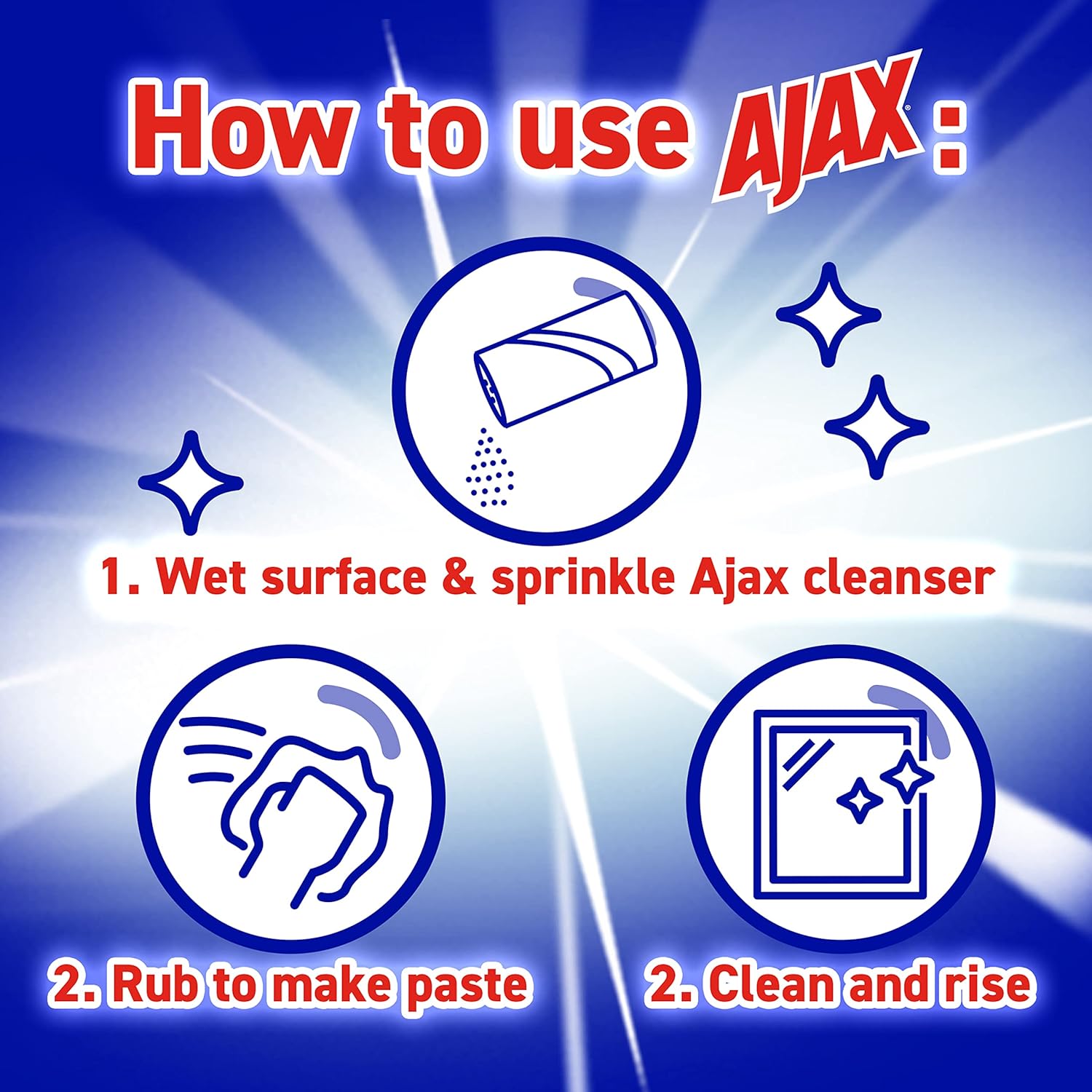 Ajax Powder Cleanser with Bleach - 21 ounce (Pack of 12) : Health & Household