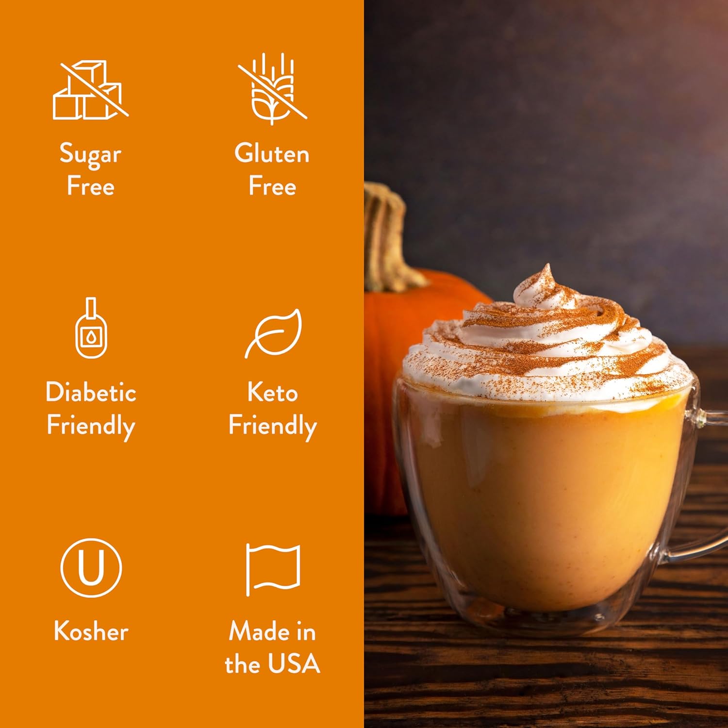 Jordan'S Skinny Syrups Sugar Free Coffee Syrup, Pumpkin Spice Flavor Drink Mix, Zero Calorie Flavoring For Chai Latte, Protein Shake, Food & More, Gluten Free, Keto Friendly, 25.4 Fl Oz, 1 Pack