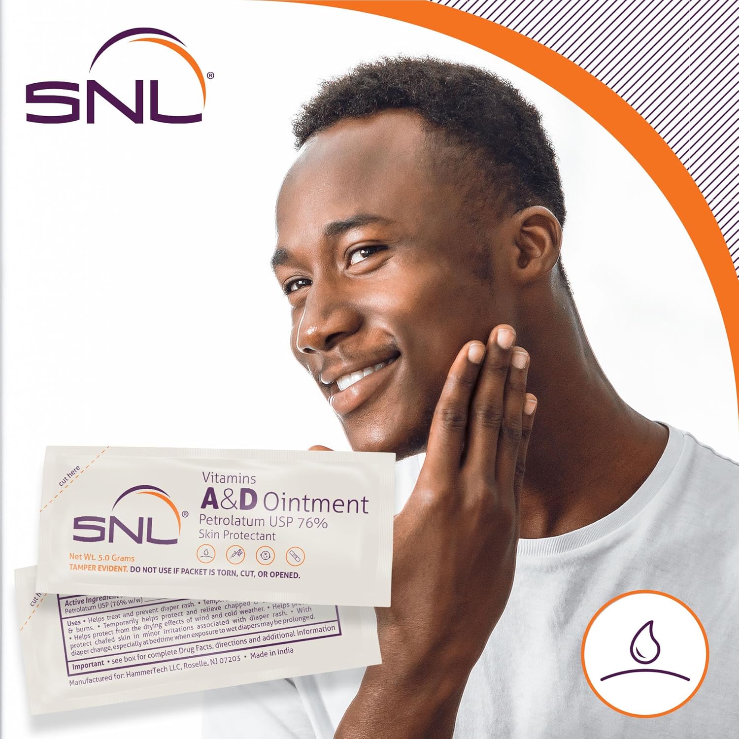Snl Quality Vitamins A & D Ointment For | Baby Diaper Rash | Burns | Tattoo Aftercare | Skincare - 75 Individual Foil Packets - 5 Grams Each - (3 Boxes Of 25 Packets)