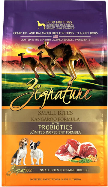 Zignature Kangaroo Limited Ingredient Formula Dry Dog Food Small Bites Dry Dog Food 4Lb