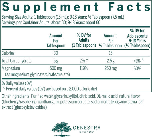 Genestra Brands Magnesium Complex Liquid | Combination Of Three Organic Magnesium Sources | 15.2 Fl Oz
