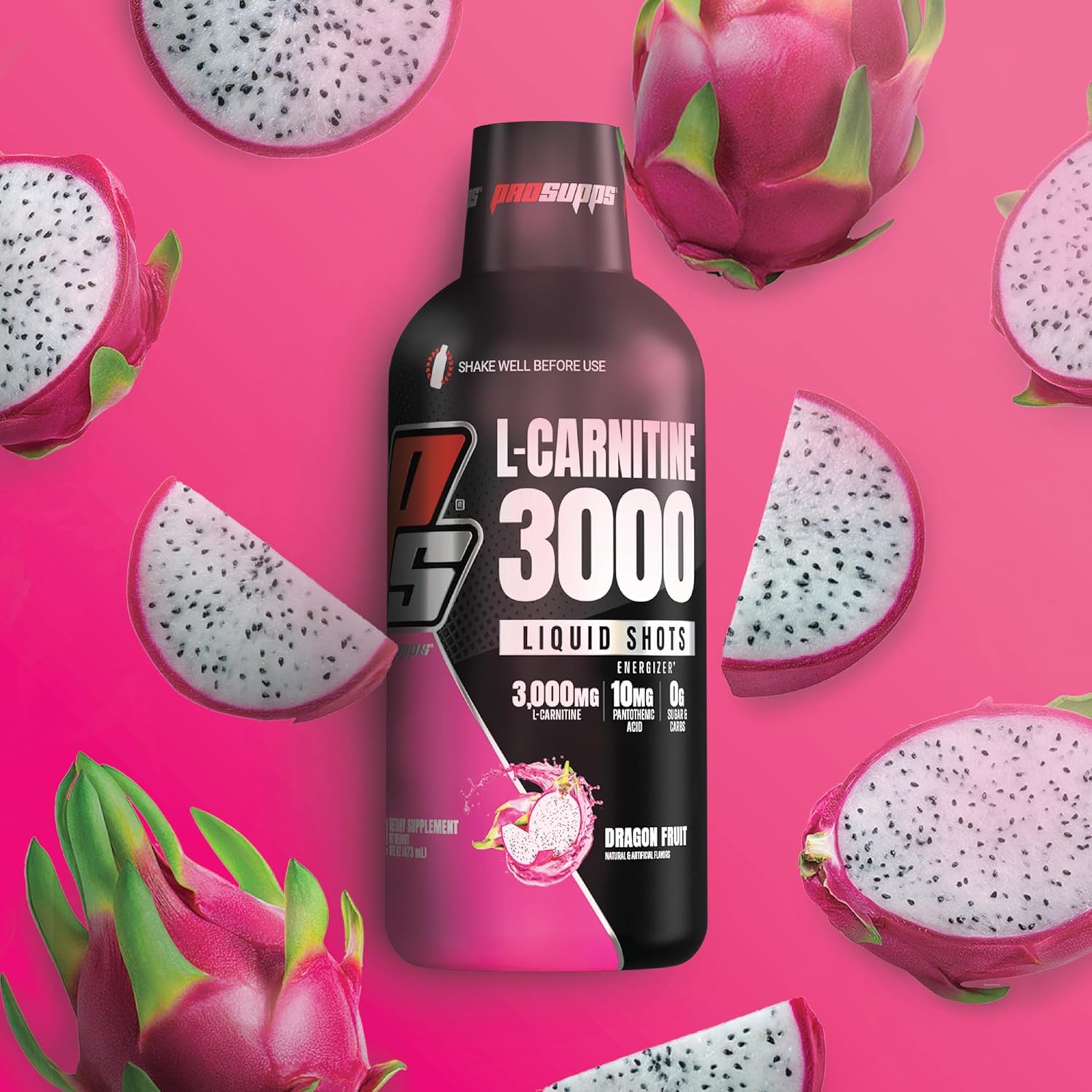 PROSUPPS L-Carnitine 3000 Stimulant Free Liquid Shots for Men and Women - Workout Drink for Performance and Muscle Recovery (31 Servings, Dragon Fruit) : Health & Household