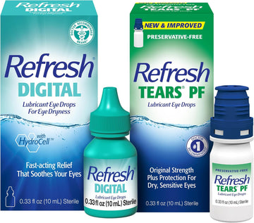 Bundle Of Refresh Tears Preservative-Free Tears Lubricant Eye Drops, 0.33 Fl Oz (10 Ml) + Refresh Digital Lubricant Eye Drops, 0.33 Fl Oz (Pack Of 1)