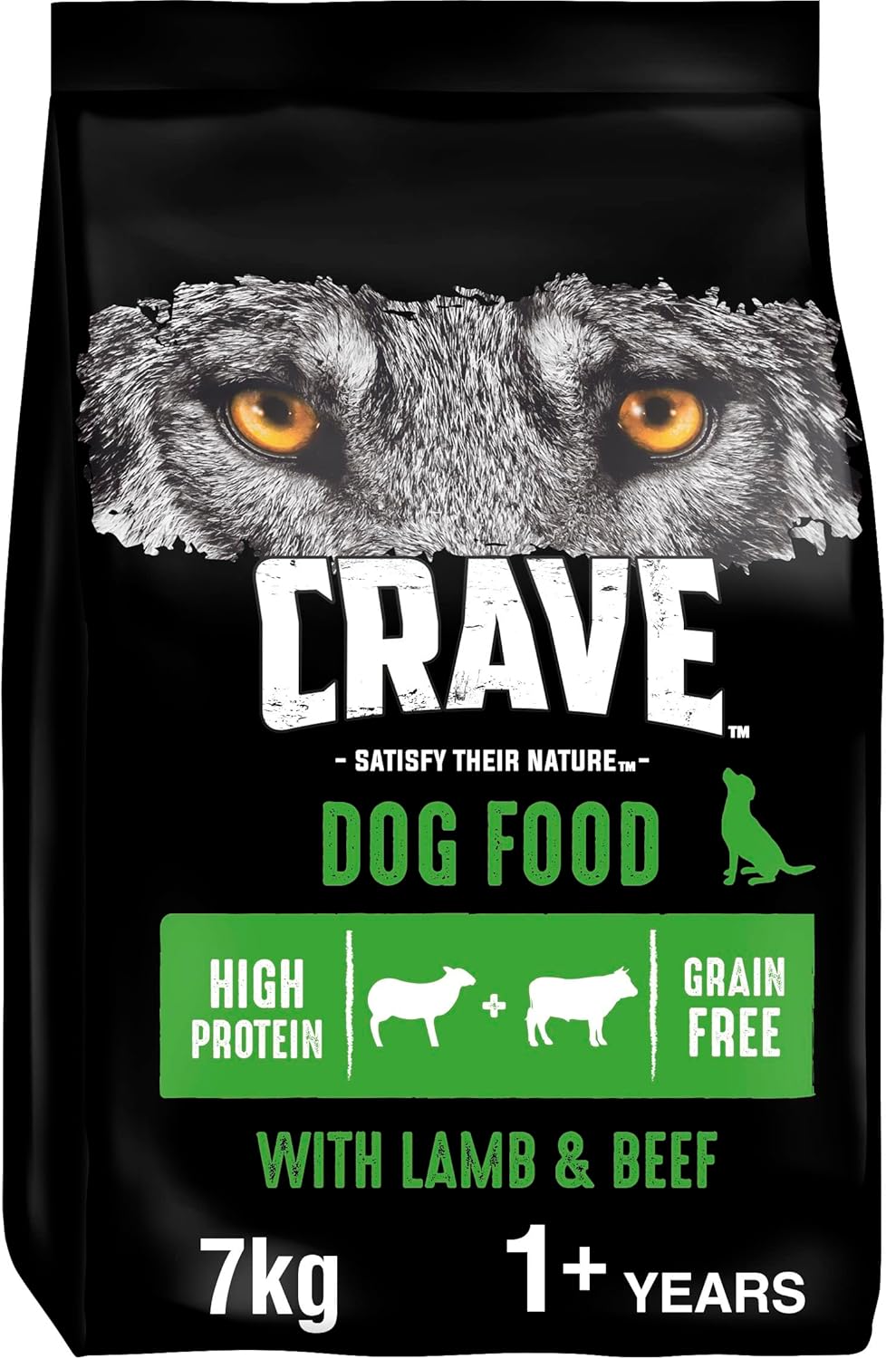 Crave Lamb & Beef 7 kg Bag, Premium Adult Dry Dog Food with high Protein, Grain-free?407892