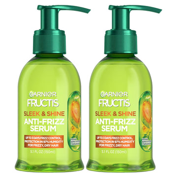 Garnier Fructis Sleek And Shine Anti-Frizz Serum For Frizzy, Dry, Unmanageable Hair, 5.1 Ounce (3 Count)
