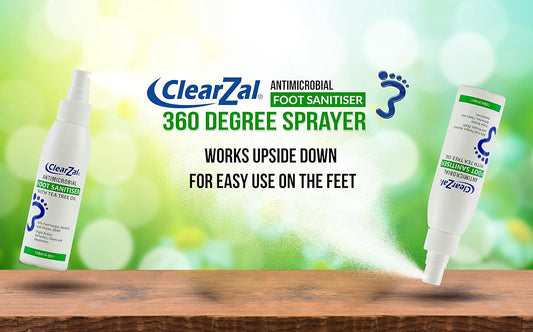 ClearZal Antimicrobial Foot Sanitiser - Stops Athlete's Foot and Foot Fungus - 118ml : Amazon.co.uk: Health & Personal Care