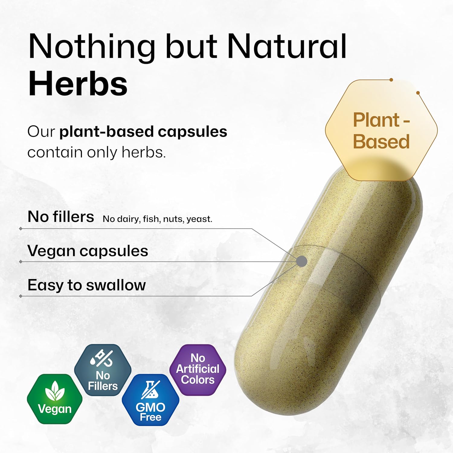 Bio Krauter Brain Support Supplement - 100 Count - 1300 Mg Blend Of Ashwagandha, Panax Ginseng And Ginkgo Biloba - Vegan, No Fillers : Health & Household
