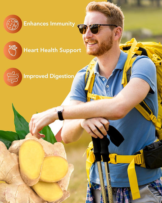 Organic Turmeric & Ginger Capsules - Turmeric Curcumin With Ginger & Bioperine, 95% Curcuminoids - Joint, Digestion, Immunity Support, Black Pepper Extract For Increased Absorption