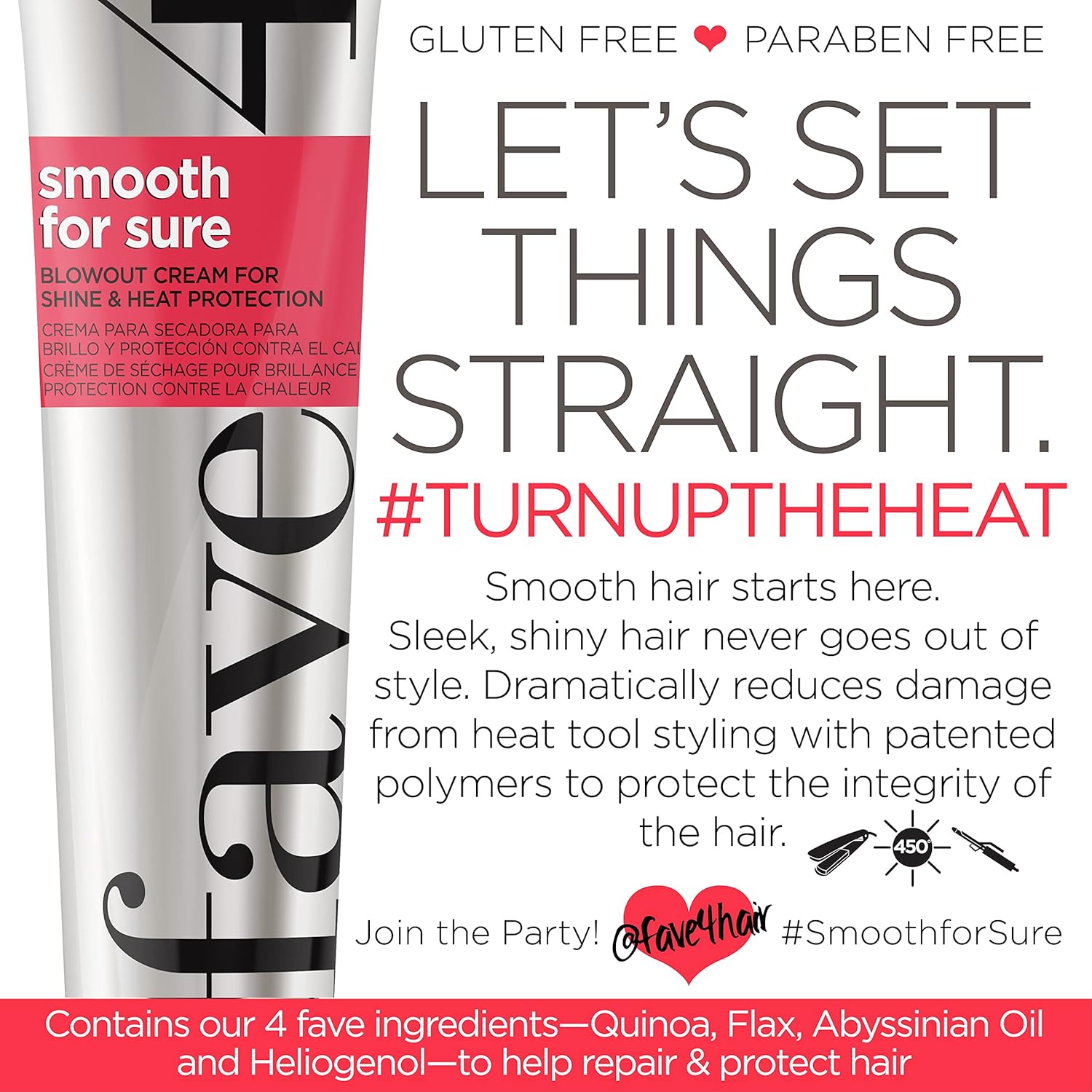 Fave4 Hair Travel Size Heat Protectant, Smooth For Sure Smoothing Blowout Cream For Shine, 1 Fl Oz (Mini-Sized Product) : Beauty & Personal Care