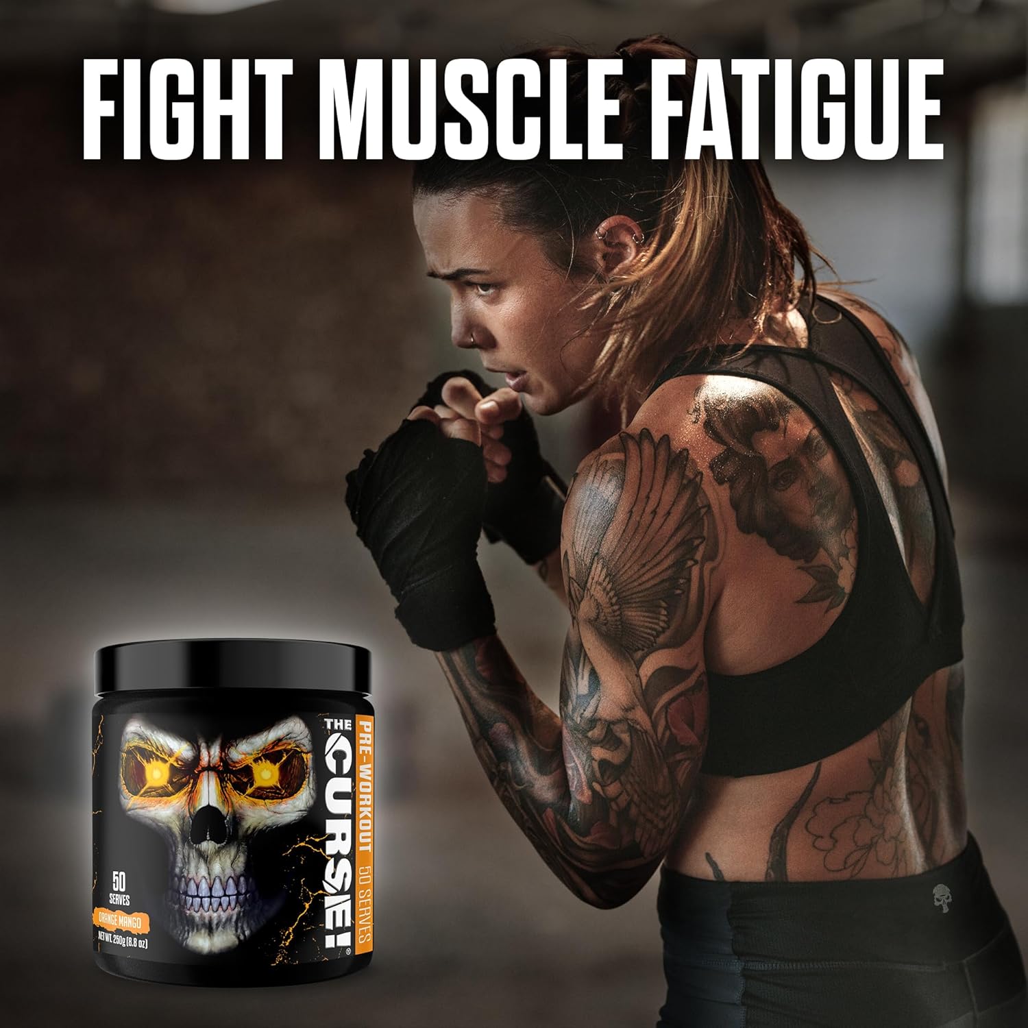 Jnx Sports The Curse! Pre Workout Powder For Men & Women, Caffeine, Beta-Alanine, Creatine, L-Citrulline, 50 Servings, Orange Mango Flavor – Boost Energy, Strength & Focus : Health & Household