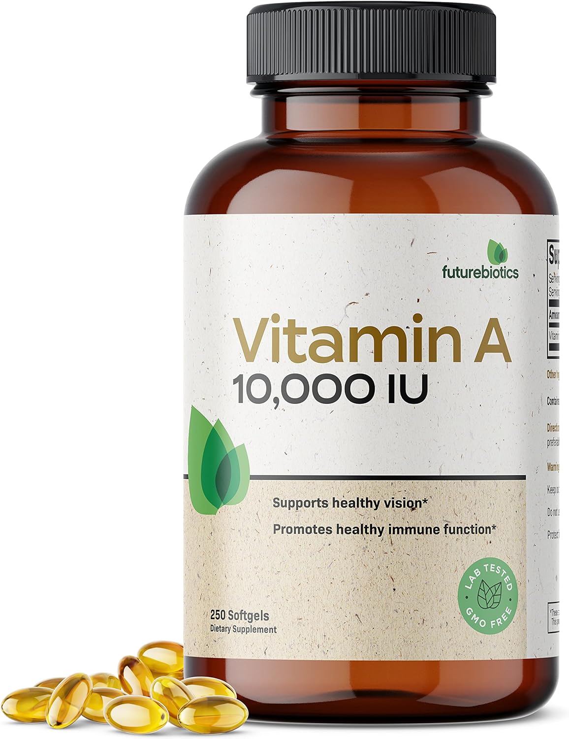 Futurebiotics Vitamin A 10,000 Iu Premium Non-Gmo Formula Supports Healthy Vision & Immune System And Healthy Growth & Reproduction, 250 Softgels