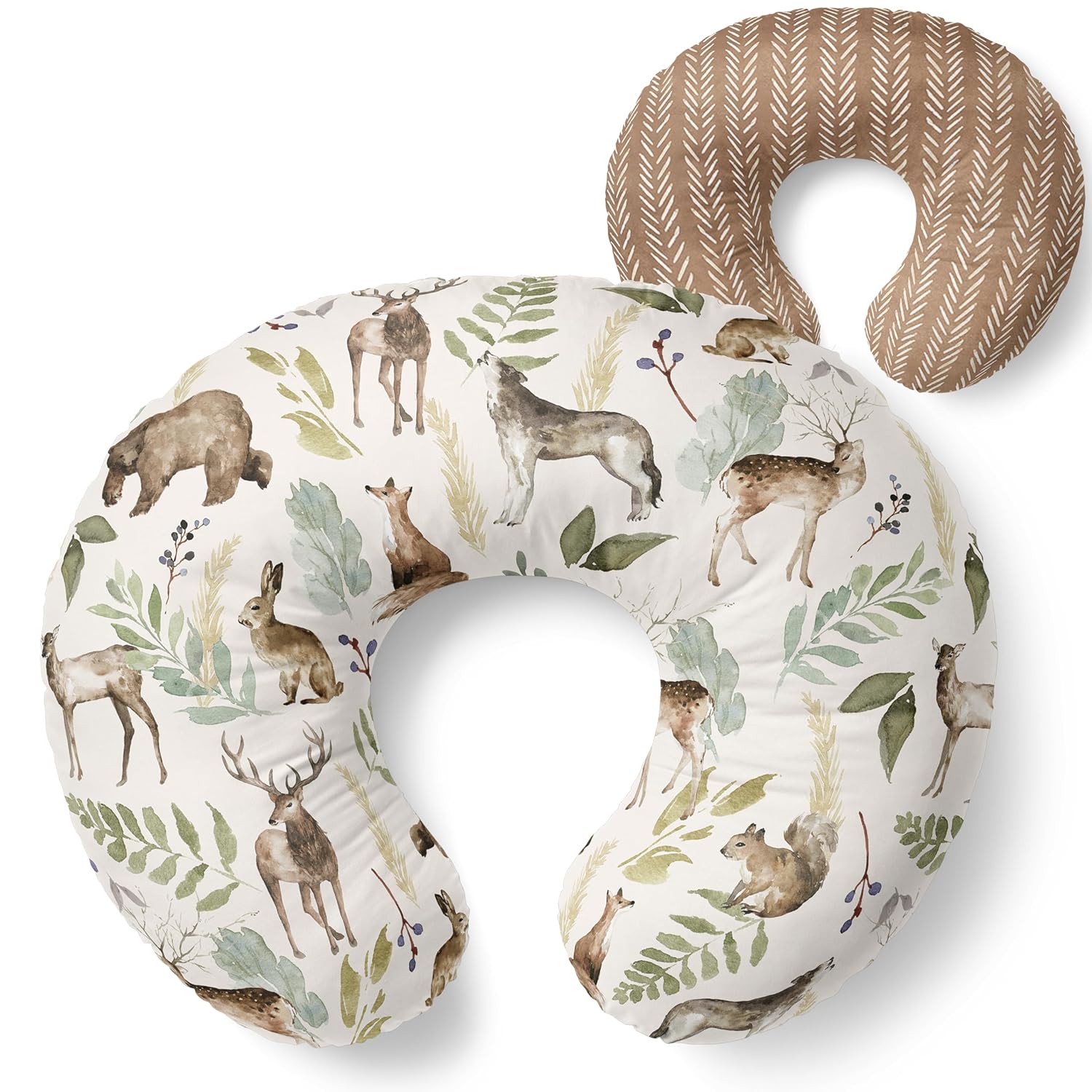 Pobibaby 1-Pack Premium Nursing Pillow Cover - Ultra Soft & Stretchy 96% Cotton, Breastfeeding Pillow Cover For Baby Boys And Girls(Wildlife)