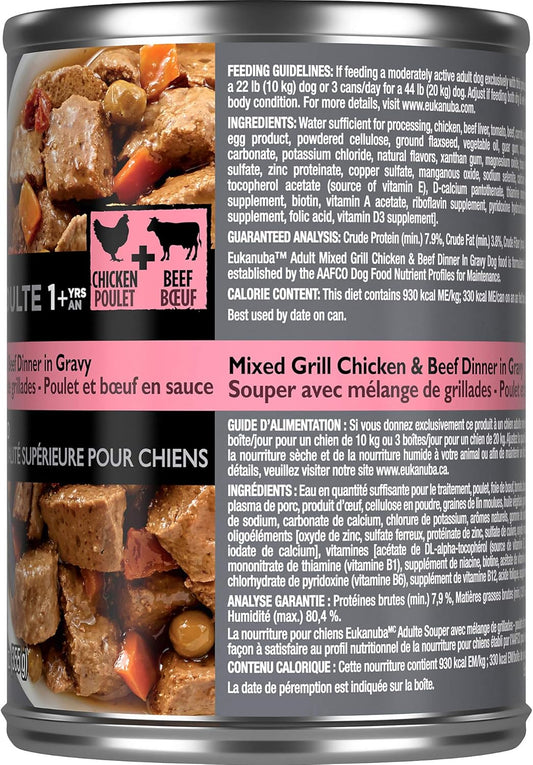 Eukanuba Adult Mixed Grill Chicken & Beef Dinner In Gravy Canned Dog Food, 12.5 Ounce Cans (Pack Of 12)