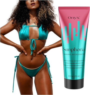 Onyx Sunphoria Tanning Accelerator | Hydrating Sunbed Cream For Deep Golden Results | Gradual Indoor & Outdoor Tan Enhancer | Smooth Streak-Free Finish With Long-Lasting Skin Moisturising