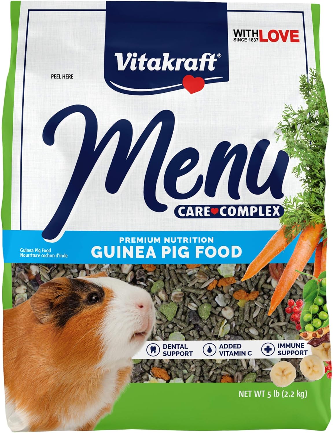 Vitakraft Menu Premium Guinea Pig Food - Alfalfa Pellets Blend - Vitamin And Mineral Fortified 5 Pound (Pack Of 1)